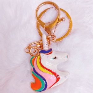 Unicorn bag charm keychain